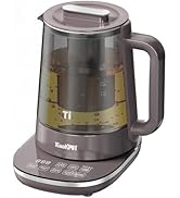 ICOOKPOT 1500W Titanium Hot Tea Maker Glass Electric Kettle with Infuser and Temperature Control,...