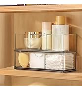 PAVSTINE Medicine Cabinet Organizer 2 Pack, Stackable Storage Drawers with Removable Divider, Mak...