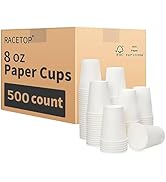 RACETOP 8 oz Coffee Cups [500 pack], Disposable Coffee Cups 8 oz, Hot Coffee Cups, Ideal for Offi...