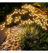 Solar Garden Lights 2 Pack Waterproof Solar Swaying Starburst Light Solar Outdoor Lights for Yard...