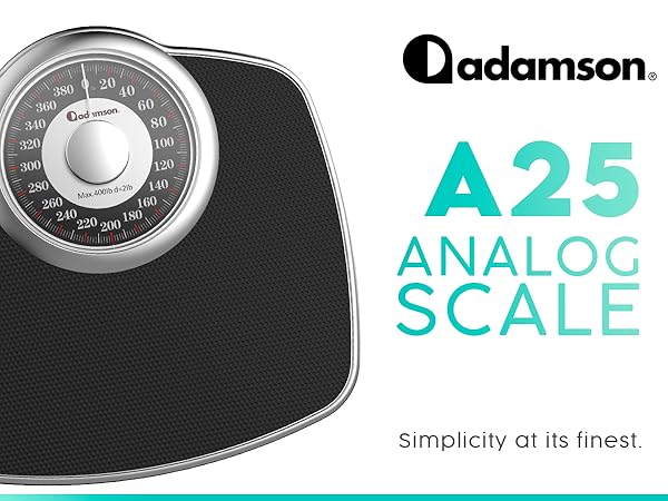 Adamson A25 Scales for Body Weight - Up to 400 LB - New - 5.3" Dial on 12.4" x 10.2" Platform