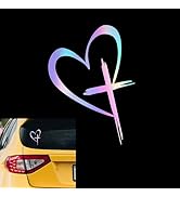 Icyfond Love Cross Sticker Decal, Cross and Heart Christian Decal Vinyl Sticker, Faith Hope Love ...