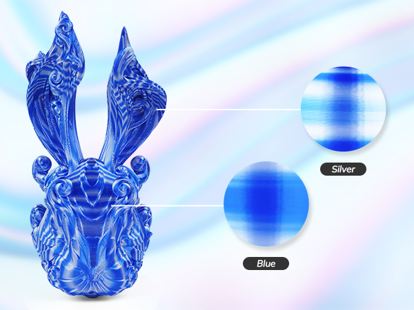 Silk PLA 3D Printer Filament Bundle, Shiny Multicolor Rainbow PLA Filament 1.75mm Fast Color Change 