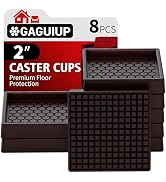 Non Slip Furniture Pads - 2x2 Anti Skid Caster Cups, 8PCS Square Furniture Coasters for Hardwood ...