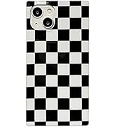 Square Checkered Phone Case for iPhone 14 Pro Max Black White Grids Plaid Checkerboard Slim Soft ...