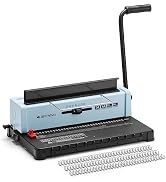 OFFNOVA Wire Binding Machine, Punch 12 Sheets, 34 - Square Punch Holes, Bind 120 Sheets Book Bind...