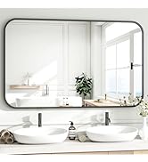 HARRITPURE Rectangular Bathroom Mirror 48''x30'' Black Bathroom Wall Mirror Aluminum Frame Wall-M...