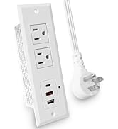 Type-C Conference Recessed Power Strip Socket,20W PD Fast Charging USB-C Power Strip,with 2 USB-A...