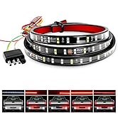Nilight 60 Inch Truck Tailgate Light Bar Double Row LED Flexible Strip Red Running Brake Turn Sig...