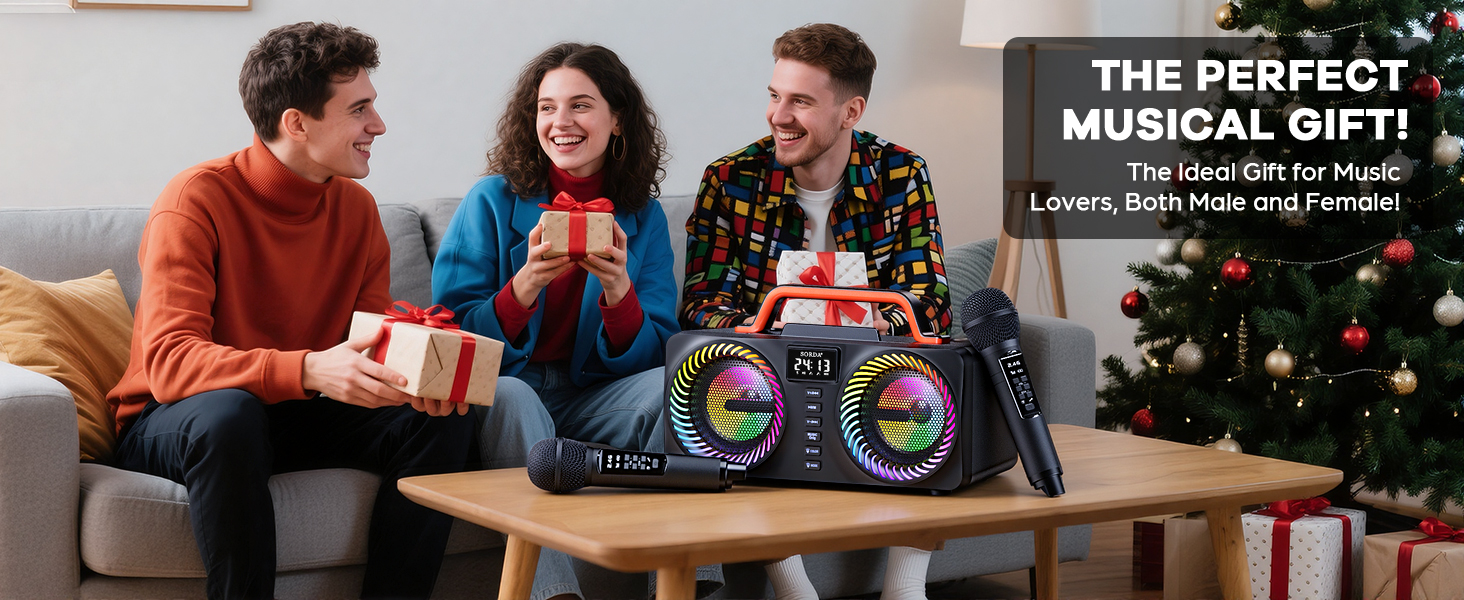 speaker with 2 wireless mics
