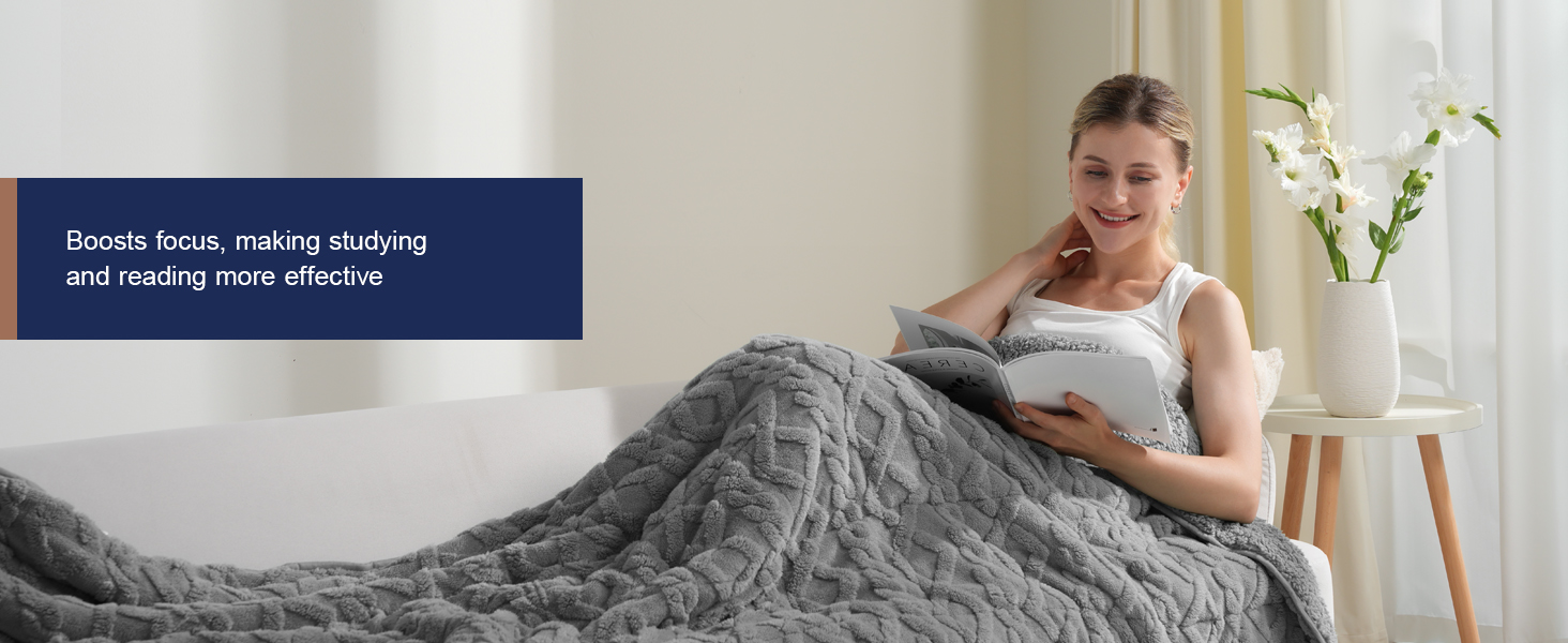 Ultra soft fuzzy blanket on couch, perfect for: Lounging, napping, watching tv, reading a book