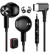 iMangoo Wired USB C Headphones, 90° Angled L-Shaped Plug in Ear Buds Magnetic Wire USBC Headphone...