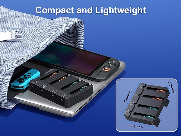 Compact gaming device storage case with multiple cartridge slots, showing expandable design and lightweight construction.