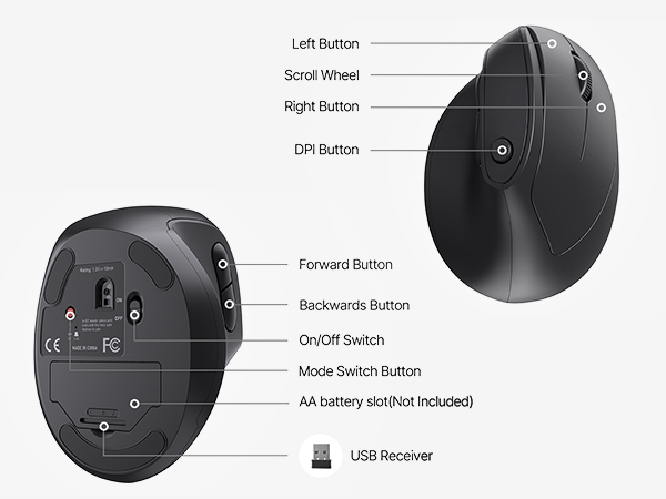 Black ergonomic mouse