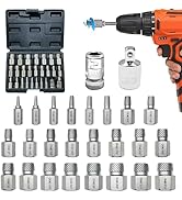 Greywolf 26 pcs Screw Extractor Set with 3/8 Inch Drive, Hex Head Multi-Spline Screw Easy Extract...