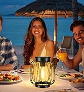 Solar Lanterns Outdoor 2 Pack, Metal Solar Hanging Lanterns with Hook - Outdoor Hanging Lantern L...
