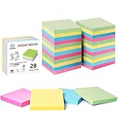 Sticky Notes 3x3 Inches Bulk 28 Pack 2800 Sheets Colored Self-Stick Pads, 100 Sheets/Pad, 4 Brigh...