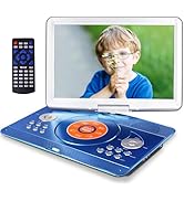 16.9" Portable Mobile DVD Player with 14.1" Large Swivel Screen with 6 Hrs Rechargeable Battery f...