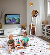 Vibe Bear Baby Play Mat - 79&amp;#34; X 71&amp;#34;,Premium Thicker Foam One-Piece Crawling Mat