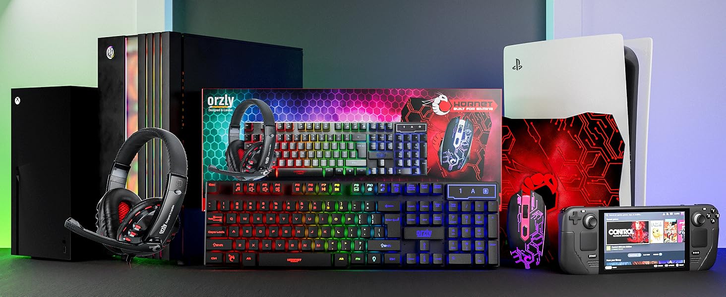 Gaming keyboard and mouse bundle for PS5 Xbox &amp; PC