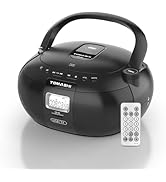 TOMASHI CD-50 CD Player Boombox in Black Portable CD Player | Stereo Sound | LCD Display | USB/TF...