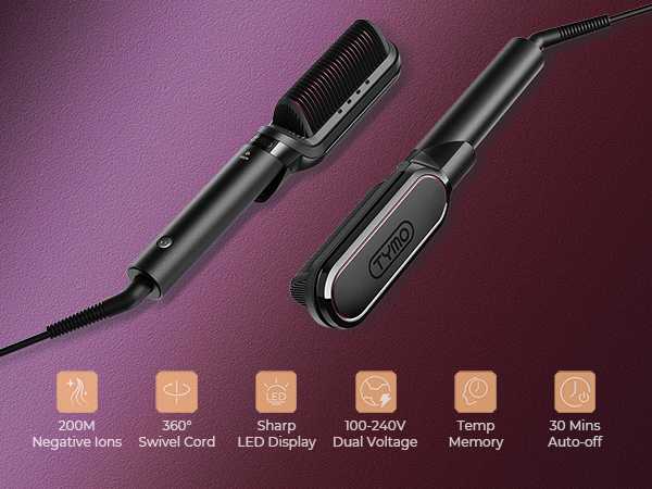 TYMO Flat Iron Hair Straightener Brush