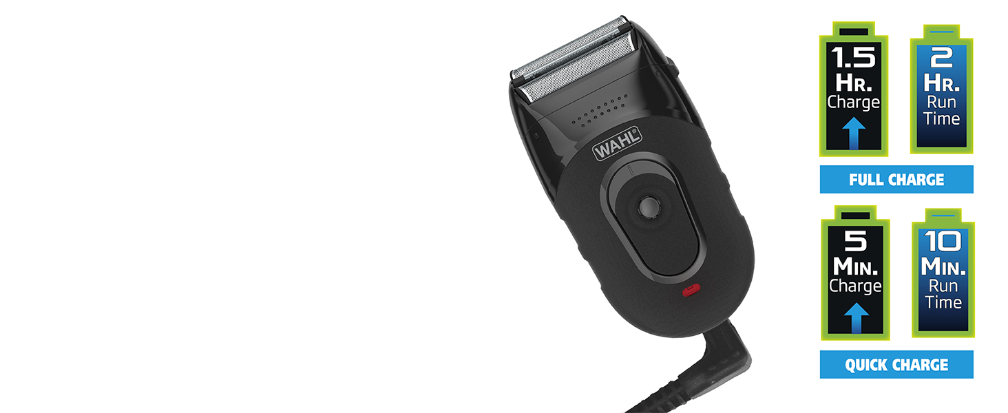 7065 Lithium Ion Rechargeable Wahl Compact Travel Shaver Black rinsable blades