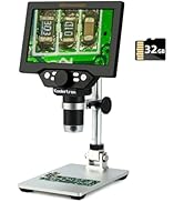 Koolertron 7" LCD Digital Microscope with 32G TF Card,12MP 1-1200X Magnification Handheld USB Mic...
