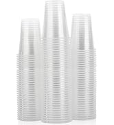 [100 Pack 8 Oz ] Plastic Cups, Plastic Cups, Clear Plastic Cups 8 Oz Clear Cups, Disposable Clear...