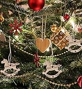 MAGICLULU 20pcs Unfinished Rocking Horse Wood Slice Hollow Wooden Horse Pattern Cutouts Hanging W...