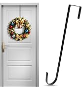 ZningEsxi 12 in Wreath Hanger for Front Door Black Wreath Hangers Over The Door Hanger Hook Wreat...