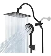 Hibbent All Metal High Pressure Rainfall 10 Inch Shower Head/Handheld Showerhead Combo/ 12 Inch A...
