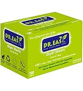Dr.Easy Dryer Sheets Free &amp; Clear Plant Based all ingredients for Sensitive Skin 160 Ct 100% Rayo...