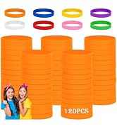 THXIY 120PCS Silicone Rubber Bracelet Bracelets Wristbands Wrist Bands for Kids Youth Teens Boys ...