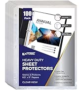 Heavy Duty Sheet Protectors | 100 Pack Sheet Protectors - Sheet Protectors for 3 Ring Binder, 8.5...