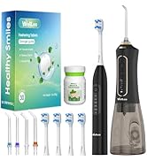 Cordless Water Flosser with Electric Toothbrush Combo and Freshening Refilled Tabs —Dual 5 Modes ...