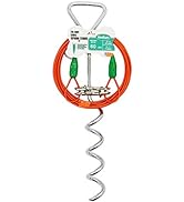 Petest 16 Inch Spiral Stake with 15ft Tie-Out Cable for Medium Dogs Up to 60 Pounds…