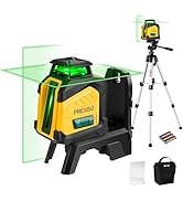 PREXISO 360° Laser Level with Tripod, 100Ft Dual Power Self Leveling Cross Line Laser- Wide Angle...