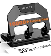 AFMAT HPX2 Heavy Duty 3 Hole Puncher, 40-Sheet Paper Punch Heavy Duty, 50% Reduced Effort Three H...