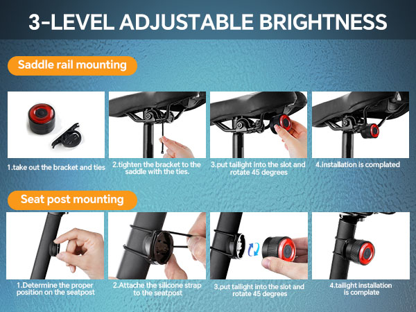 bicycle tail lights led rechargeable