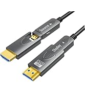 SkyeySnail 16.4ft / 5m 8K Fiber Optic HDMI Cable, Micro HDMI to HDMI 2.1, Detachable Type A+D, 48...