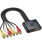 CAMWAY 2 Port RCA to HDMI Converter - 16:9/4:3 Conversion 1080P AV to HDMI Adapter for Wii/PS1/PS...