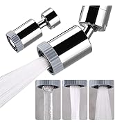 2 PACK Swivel Faucet Aerator,3-function Faucet Nozzle,360° Big Angle Rotate Kitchen Sink Faucet A...