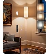 GOEBLESON Dimmable Floor Lamps for Living Room with Remote and Foot Switch, 64.4” Modern Standing...