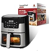 TomaChef Air Fryer 10-in-1, 5.3QT Compact Oil Free Cooker with Visible Window, Healthy Cooking, D...