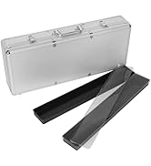 GUSTARIA Empty Mahjong Game Set Case, Sliver Aluminum Protective Case with Mahjong Tiles Trays(Ti...