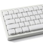 TYRIXKI Crystal Jelly Cat Shape Keycaps,119 Keys Translucent Cute White Side Printed Keycaps Mao ...