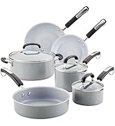 Farberware EcoAdvantage Ceramic Nonstick Cookware/Pots and Pans Set, 13 Piece - Gray