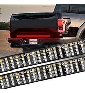 Nilight Truck Tailgate Light Strip 48" Quad Row 528 LED Strip with Red Running Brake Lights White...