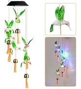 Hummingbird Gifts for Women Mom Grandma,Hanging Solar Wind Chimes for Outside,Waterproof LED Gard...